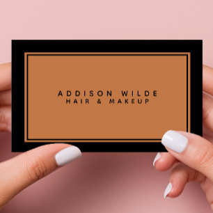 Tarjeta De Visita Minimalista elegante simple cobre negro moderno