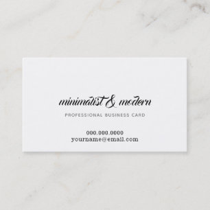 Tarjeta De Visita minimalista, elegante y moderno profesor. blanco