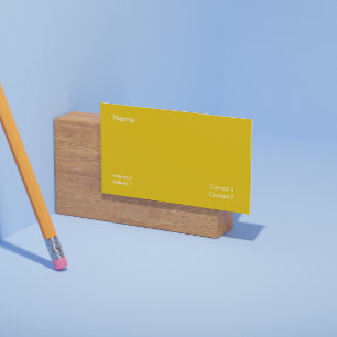 Tarjeta de visita minimalista en amarillo mostaza