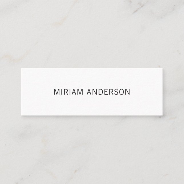 Tarjeta de visita minimalista en blanco y negro (Anverso)