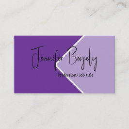 Tarjeta de visita minimalista en negrita morada y 