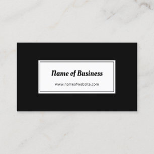 Tarjeta De Visita Minimalista en negro y blanco con marco