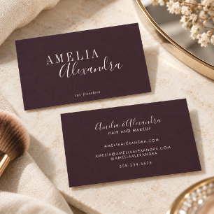 Tarjeta De Visita Minimalista escritura moderna boho chic malhumorad
