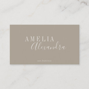 Tarjeta De Visita Minimalista escritura moderna boho chic neutro tau