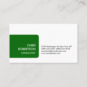 Tarjeta De Visita Minimalista estándar de banda verde blanca