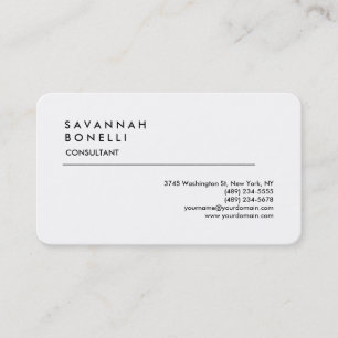 Tarjeta De Visita Minimalista exclusivo de moda blanca moderna