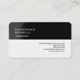 Tarjeta De Visita Minimalista exclusivo de moda blanca negra moderna