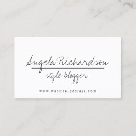 Tarjeta De Visita Minimalista Exclusivo Estilista Escrito A Mano, Bl
