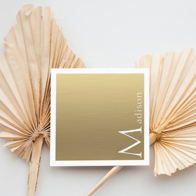 Tarjeta de visita minimalista Faux Gold Square (Subido por el creador)