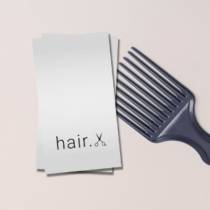Tarjeta De Visita Minimalista Faux Silver Black Scisors Hair Stylist