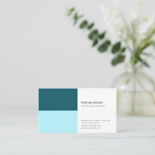 Tarjeta de visita minimalista geométrica azul