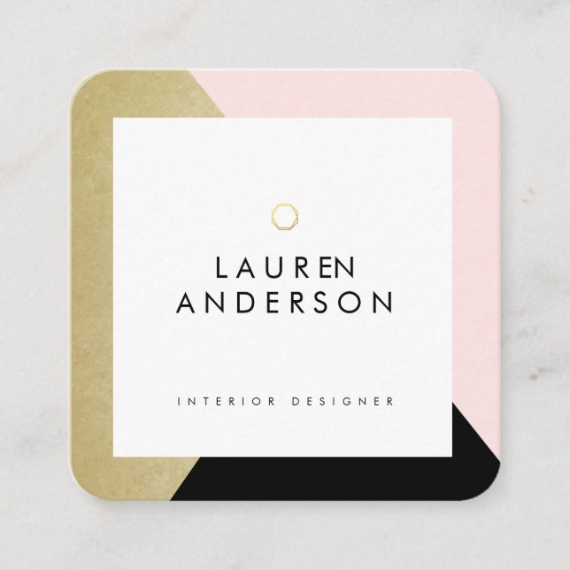 Tarjeta de visita minimalista geométrica moderna (Anverso)