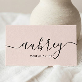 Tarjeta De Visita Minimalista Giro de caligrafía rosa de Rubor