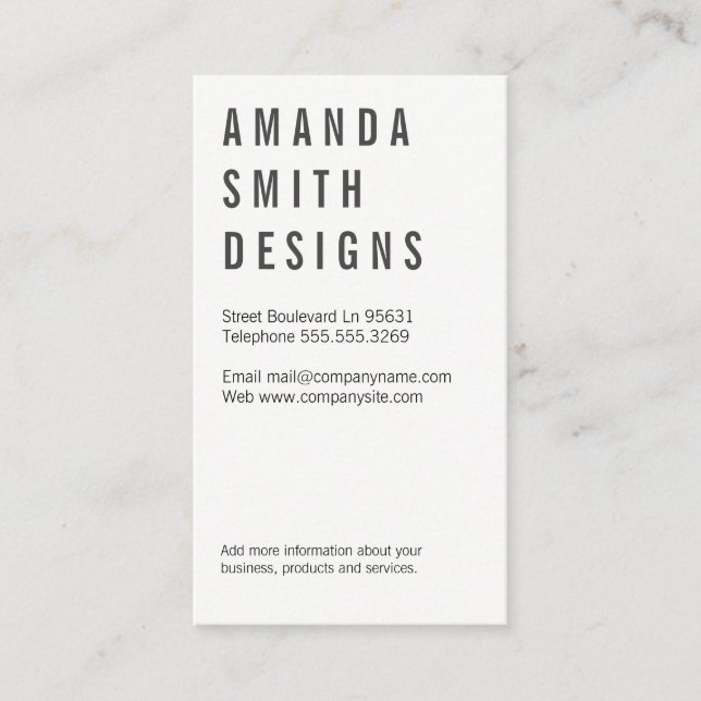 Tarjeta De Visita Minimalista/gris (Anverso)