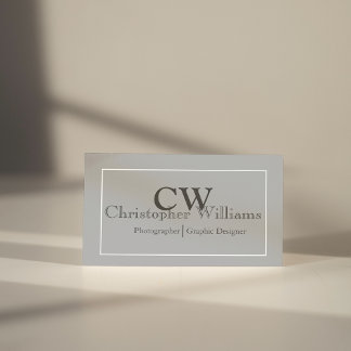 Tarjeta de visita Minimalista gris profesional