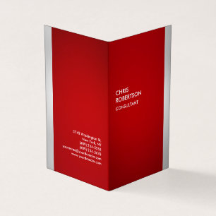 Tarjeta De Visita Minimalista gris rojo vertical moderno