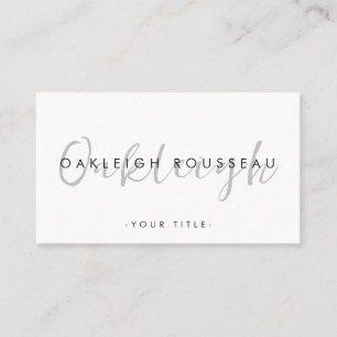 Tarjeta De Visita Minimalista guión moderno