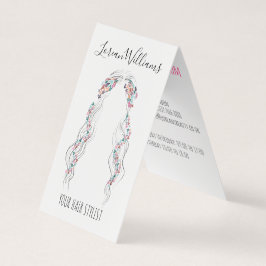 Tarjeta De Visita Minimalista Hairstylist Bride Wavy Hair Moda Flora