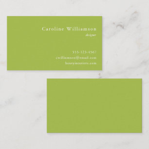 Tarjeta De Visita Minimalista Lime Green Elegant Profesional