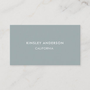 Tarjeta De Visita Minimalista Lujo Boutique Dusty Blue