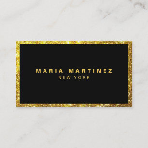 Tarjeta De Visita Minimalista Lujo Boutique Gold/Black