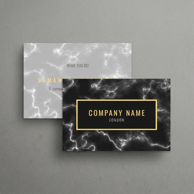 Tarjeta De Visita Minimalista lujo de Marble Negro (Minimalist Black Marble luxury Business Card.)