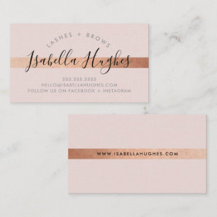 Tarjeta De Visita MINIMALISTA lujo faux rosa banda dorada rosa