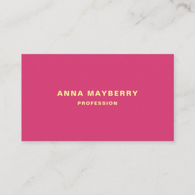 Tarjeta De Visita Minimalista magenta (Anverso)