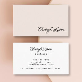 Tarjeta De Visita Minimalista Moda con encanto Rubor Guión rosa