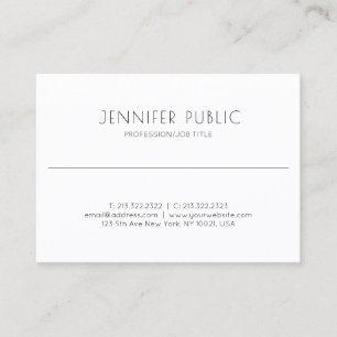 Tarjeta De Visita Minimalista Moda profesional elegante y elegante
