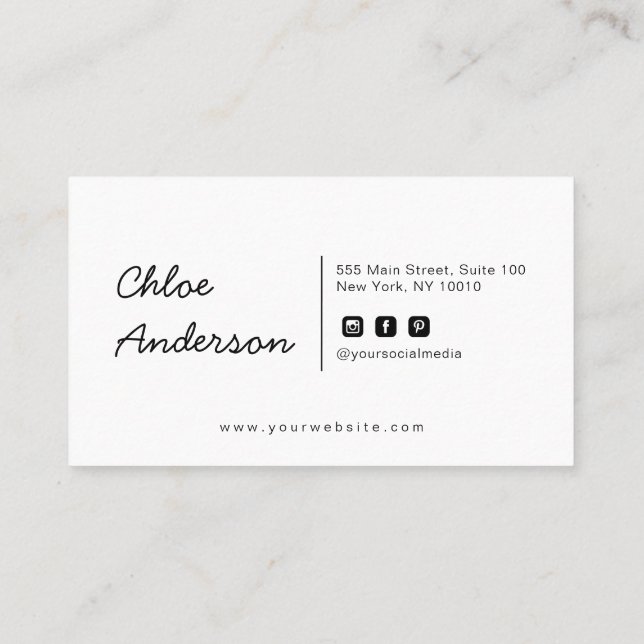 Tarjeta de visita Minimalista moderna (Reverso)