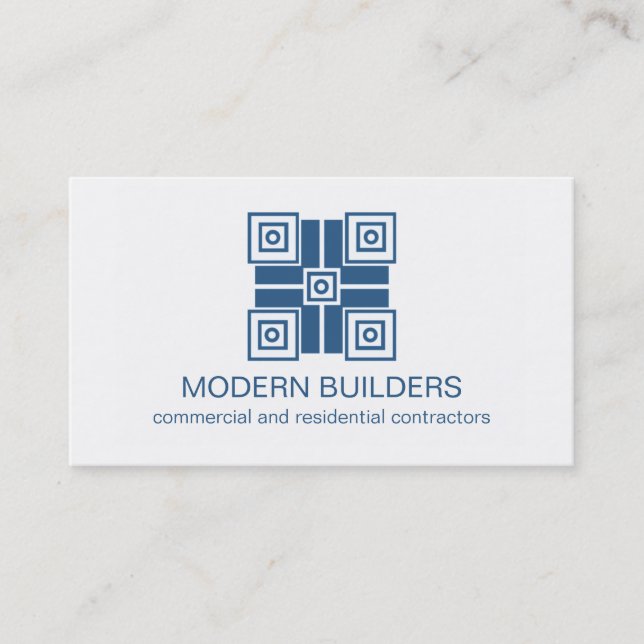 Tarjeta de visita minimalista moderna, azul real (Anverso)