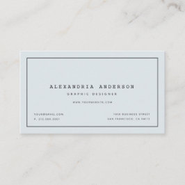 Tarjeta de visita minimalista moderna de color azu