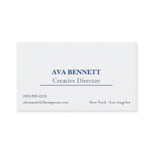 Tarjeta de visita minimalista moderna Navy/Gris