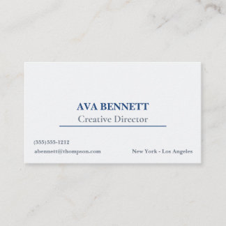 Tarjeta de visita minimalista moderna Navy/Gris