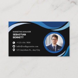 Tarjeta De Visita Minimalista Moderna Negra Personalizada 