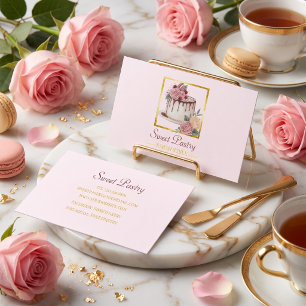 Tarjeta De Visita Minimalista Moderna Pastelería Elegante Acuarela