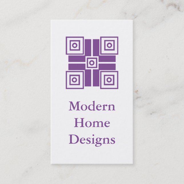 Tarjeta de visita minimalista moderna, púrpura (Anverso)