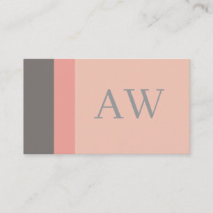 Tarjeta De Visita Minimalista Moderna Rosa Gris y Arena Rosa
