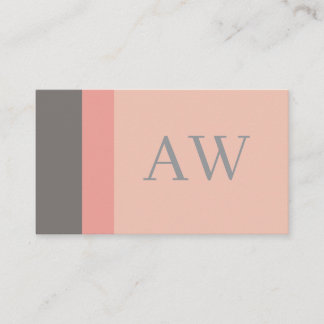 Tarjeta De Visita Minimalista Moderna Rosa Gris y Arena Rosa