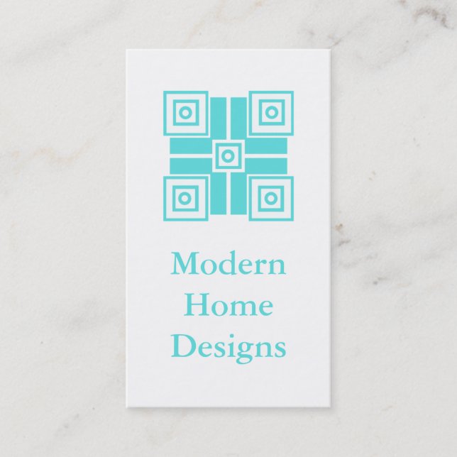 Tarjeta de visita minimalista moderna, turquesa (Anverso)