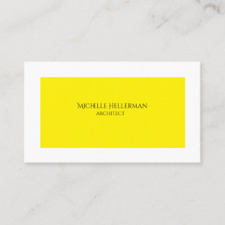 Tarjeta De Visita Minimalista Moderno Amarillo Profesional