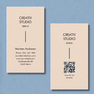 Tarjeta De Visita Minimalista moderno beige negro