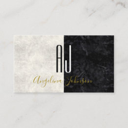 Tarjeta De Visita Minimalista Moderno Blanco y Negro