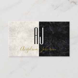 Tarjeta De Visita Minimalista Moderno Blanco y Negro