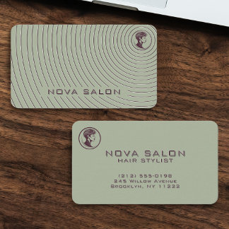 Tarjeta De Visita Minimalista moderno con líneas finas concéntricas