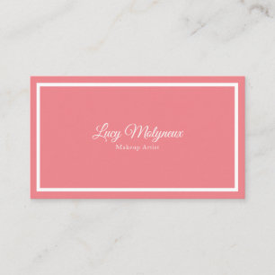 Tarjeta De Visita Minimalista Moderno Coral y Blanco Profesional