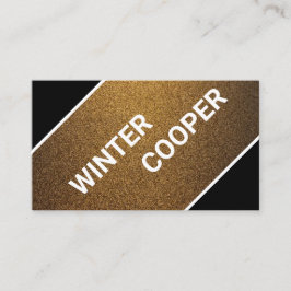 Tarjeta De Visita Minimalista moderno de cobre negro y dorado