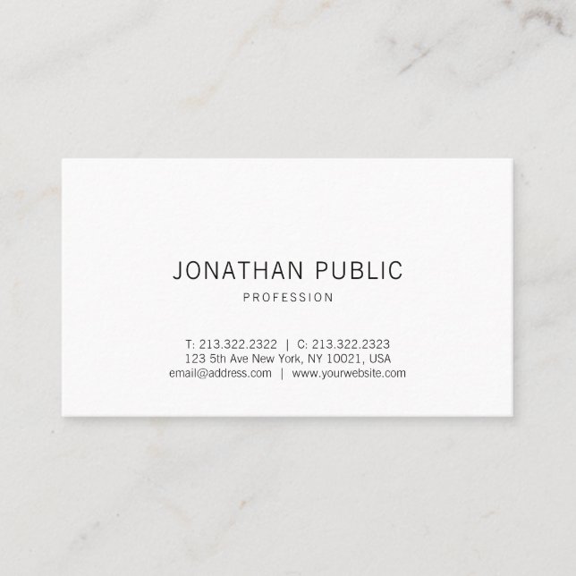 Tarjeta De Visita Minimalista Moderno Gráfico elegante Moda (Anverso)