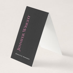 Tarjeta De Visita Minimalista moderno gris llano único de dos caras